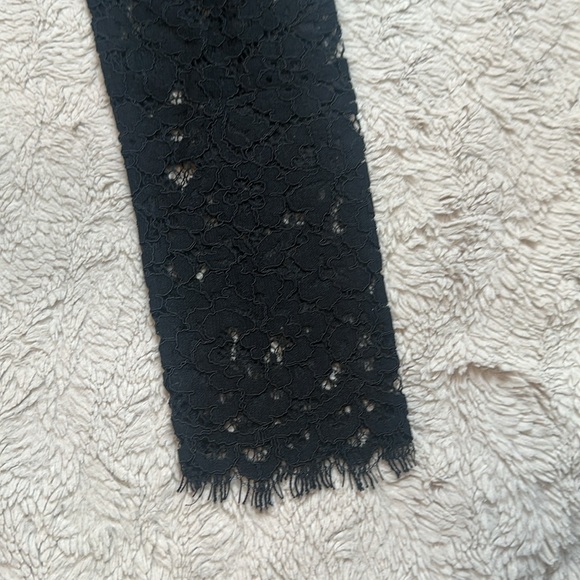 Jcrew Black Scalloped lace mockneck top size 00 - Picture 6 of 6